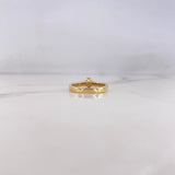 Anillo Solitario Puente 2.55gr / T6 1/2 / Circones Blancos Dos Oros Amarillo Blanco 18K $