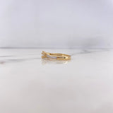 Anillo Solitario Corona 2.75gr / T6 1/2 / Circones Blancos Oro Amarillo 18K $