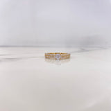 Anillo Solitario Puente 3.2gr / T7 / Circones Blancos Oro Amarillo 18K #