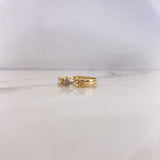 Anillo Solitario Corazones 2.75gr / T7 / Circones Blancos Dos Oros Amarillo Blanco 18K $