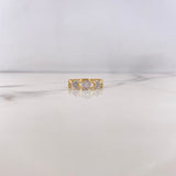 Anillo Solitario Corazones 2.75gr / T7 / Circones Blancos Dos Oros Amarillo Blanco 18K $