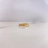 Anillo Solitario Corazones 2.75gr / T7 / Circones Blancos Dos Oros Amarillo Blanco 18K $