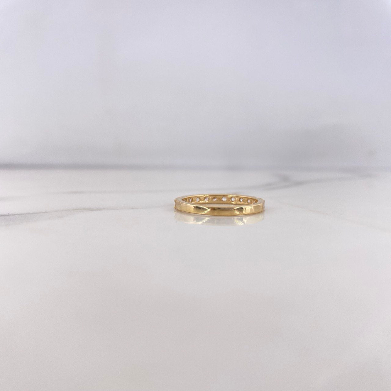 Anillo Churumbela  1.65gr / T5 3/4 / Circones Blancos Oro Amarillo 18K #