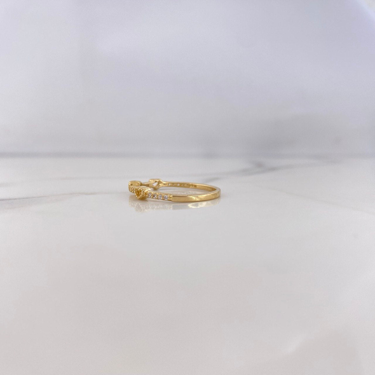 Anillo Churumbela Corazones 1.8gr / T7 / Circones Blancos Oro Amarillo 18K $