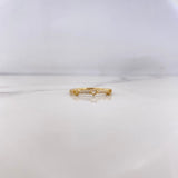 Anillo Churumbela Corazones 1.8gr / T7 / Circones Blancos Oro Amarillo 18K $