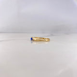 Anillo Solitario 1.65gr / T7 1/2 / Circon Azul Oro Amarillo 18K &