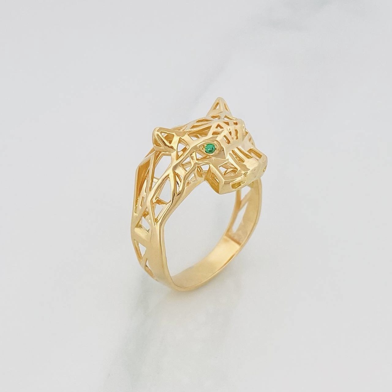 Anillo Pantera Filigrana 4.2 g / T8 Oro Amarillo 18K
