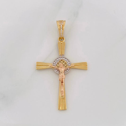 Dije Cruz Cristo 4.4g / 5.2cm Tres Oros 18K