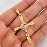 Dije Cruz Cristo 4.4g / 5.2cm Tres Oros 18K