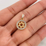 Dije Estrella de David 1.55g / 2cm  Dos Oros Amarillo Blanco 18K