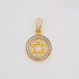 Dije Estrella de David 1.55g / 2cm  Dos Oros Amarillo Blanco 18K