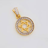 Dije Estrella de David 1.55g / 2cm  Dos Oros Amarillo Blanco 18K