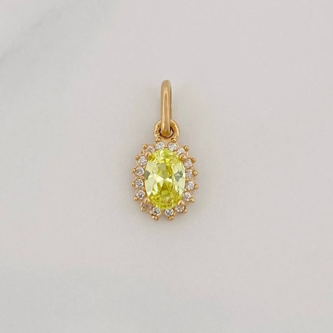 Dije Ovalo Halo 0.7g / 1.4cm Oro Amarillo 18K
