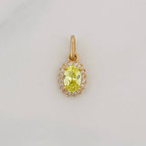 Dije Ovalo Halo 0.7g / 1.4cm Oro Amarillo 18K