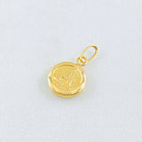 Dije Letra A Circulo Texturizado 0.45gr / 1.5cm / Oro Amarillo 18K *