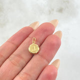 Dije Letra J Circulo Texturizado 0.4gr / 1.5cm / Oro Amarillo 18K *