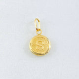Dije Letra S Circulo Texturizado 0.45gr / 1.5cm / Oro Amarillo 18K