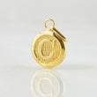 Dije Letra C Circulo Texturizado 0.4gr / 1.5cm / Oro Amarillo 18K