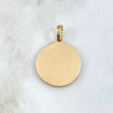 Dije Placa Marco Circular 10gr / 4cm / Circones Blancos Oro Amarillo 18K