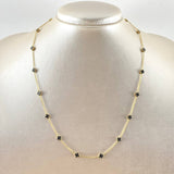 Cadena Aro Seguido Treból VCyA Gradual 5.1gr / 42.5cm-45.5cm / 0.7mm Onix Negro 17und Oro Amarillo Nac.Esp. 18K