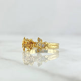 Anillo Ramilleta de Rosas 4.25gr / T5 1/2 / Circones Blancos Oro Amarillo 18K