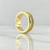 Anillo Argolla Trenzada 9.65gr / T5 3/4 / Relieve Liso Oro Amarillo 18K