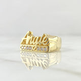 Anillo Nombre ANGIE 5.4gr / T6 1/2 / Circones Blancos Oro Amarillo 18K