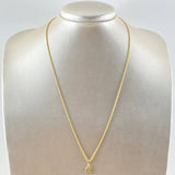 Set Cadena Lazo 1gr / 50cm / 1.2mm + Dije San Miguel Arcangel 0.35gr / 1.5cm Cargador Bordeado 1.35gr Oro Amarillo 18K (Oferta)