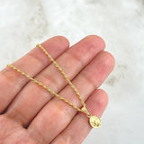 Set Cadena Lazo 0.95gr / 50cm / 1.2mm + Dije San Miguel Arcangel 0.35gr / 1.5cm Cargador Bordeado 1.3gr Oro Amarillo 18K (Oferta) ©