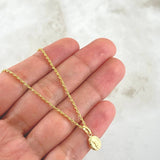 Set Cadena Lazo 1gr / 50cm / 1.2mm + Dije San Miguel Arcangel 0.4gr / 1.5cm Mate 1.4gr Oro Amarillo 18K (Oferta) *