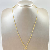 Set Cadena Lazo 1gr / 50cm / 1.2mm + Dije Ojos Santa Lucia 0.35gr / 1.1cm Mate 1.35gr Oro Amarillo 18K (Oferta) *