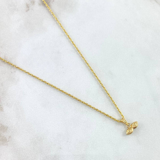 Set Cadena Lazo 1gr / 50cm / 1.2mm + Dije Ojos Santa Lucia 0.3gr / 1.1cm Mate 1.3gr Oro Amarillo 18K (Oferta)