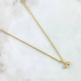 Set Cadena Lazo 1gr / 50cm / 1.2mm + Dije Ojos Santa Lucia 0.35gr / 1.1cm Mate 1.35gr Oro Amarillo 18K (Oferta) *