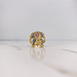 Anillo Rana 7.15gr / T9 1/4 / Circones Azules Morados Oro Amarillo 18K &