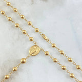 Rosario Virgen Milagrosa 8.4gr / 55cm / 4mm-5mm Cruz Cristo Bordeada Oro Amarillo 18K