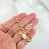 Rosario Virgen Milagrosa 8.25gr / 55cm-4mm-5mm Cruz Cristo Bordeada Oro Amarillo 18K