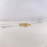 Anillo Solitario Churumbela 1.8gr / T5 3/4 / Circones Blancos Oro Amarillo 18K #