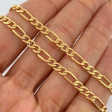 Cadena Figaro 8.95gr / 60.5cm / 4mm Oro Amarillo +1 18K $