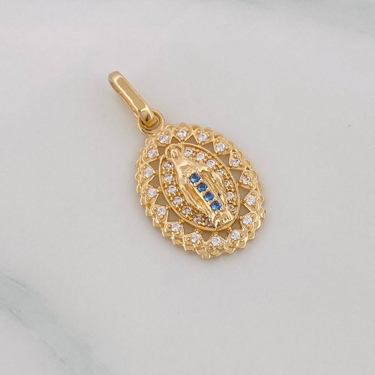 Dije Medalla Virgen Milagrosa 1.65g / 2.3cm Oro Amarillo 18K