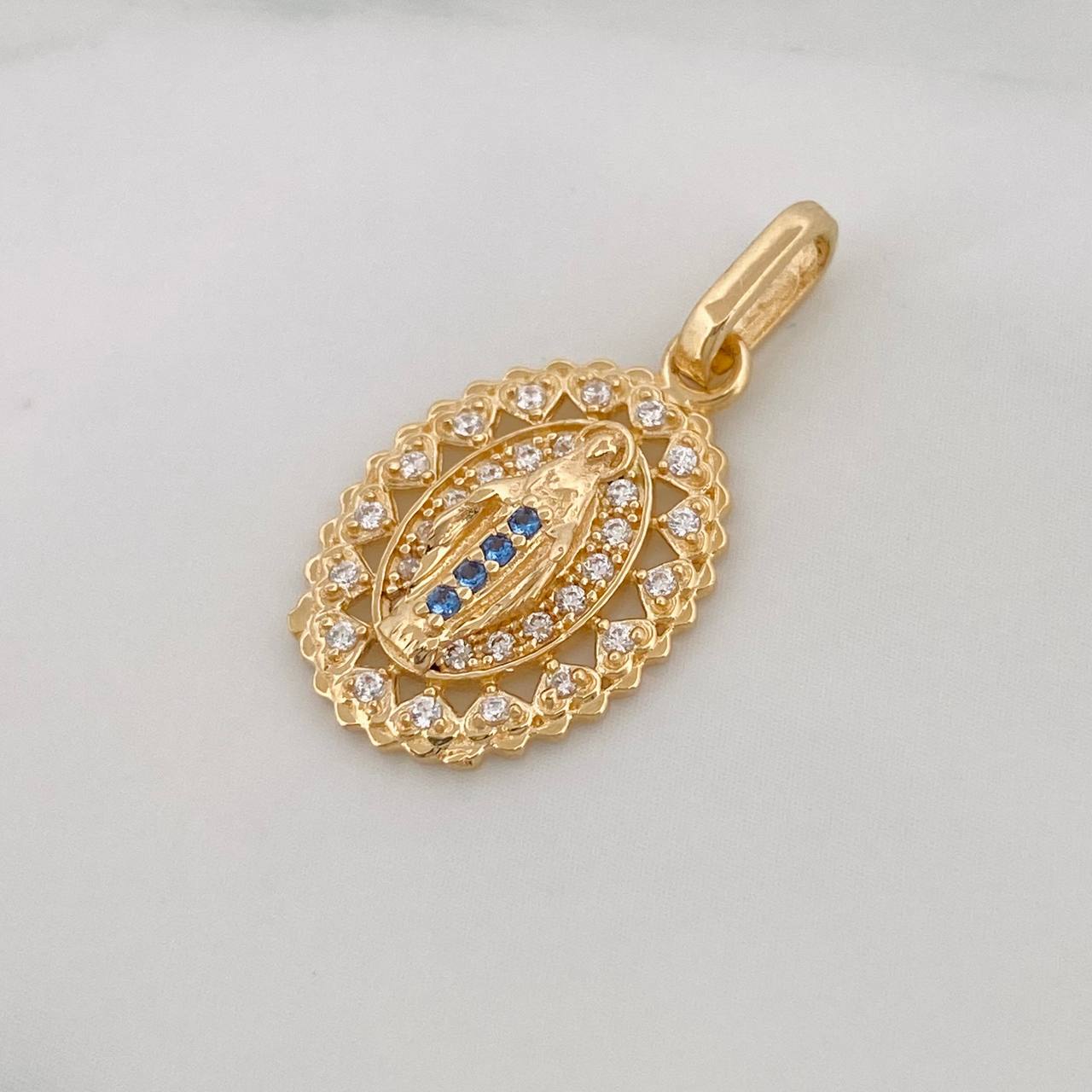 Dije Medalla Virgen Milagrosa 1.65g / 2.3cm Oro Amarillo 18K