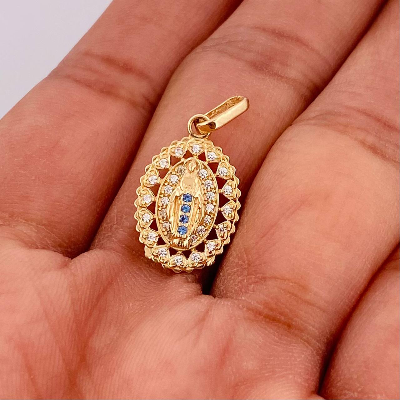 Dije Medalla Virgen Milagrosa 1.65g / 2.3cm Oro Amarillo 18K