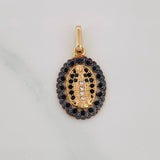 Dije Medalla Virgen Guadalupe 1.95g / 2.3cm Dos Oros Negro Amarillo 18K