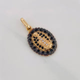 Dije Medalla Virgen Guadalupe 1.95g / 2.3cm Dos Oros Negro Amarillo 18K
