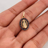Dije Medalla Virgen Guadalupe 1.95g / 2.3cm Dos Oros Negro Amarillo 18K