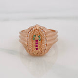Anillo Virgen Guadalupe 4.1g / T5 3/4 Oro Rosa 18K