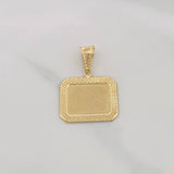 Dije Placa Rectangular Marco Bordeado 1.05g / 2.5cm Oro Amarillo 18K