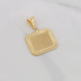 Dije Placa Rectangular Marco Bordeado 1.05g / 2.5cm Oro Amarillo 18K