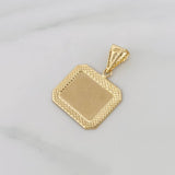 Dije Placa Rectangular Marco Bordeado 1.05g / 2.5cm Oro Amarillo 18K