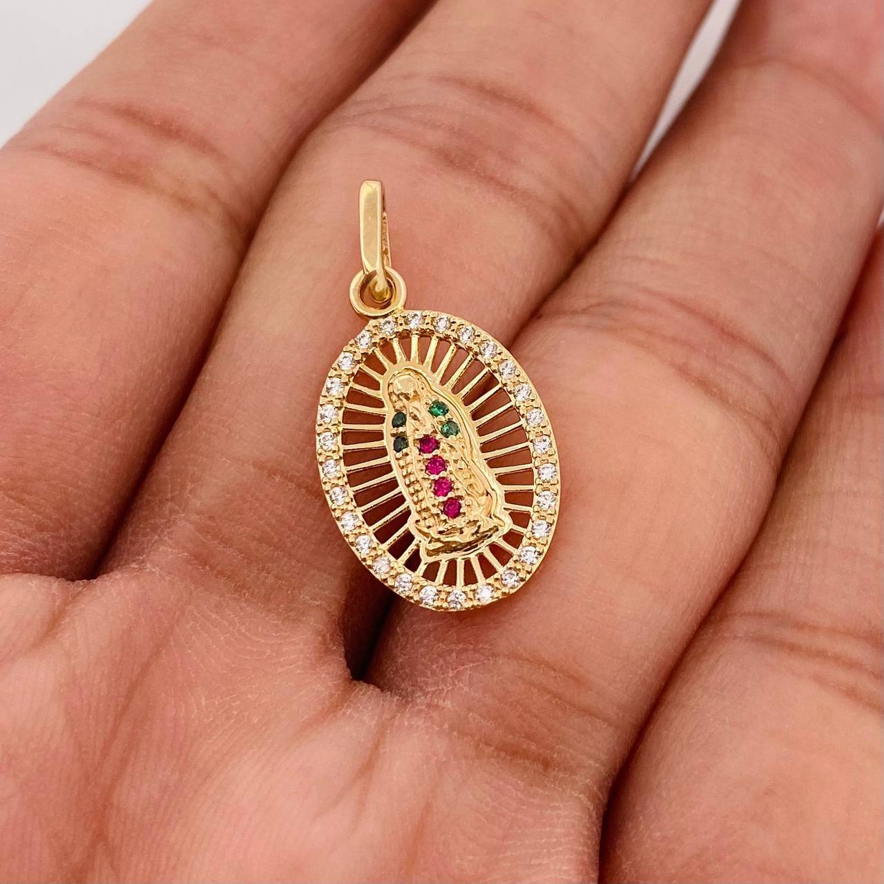 Dije Medalla Virgen Guadalupe 1.6g / 2.4cm Oro Amarillo 18K