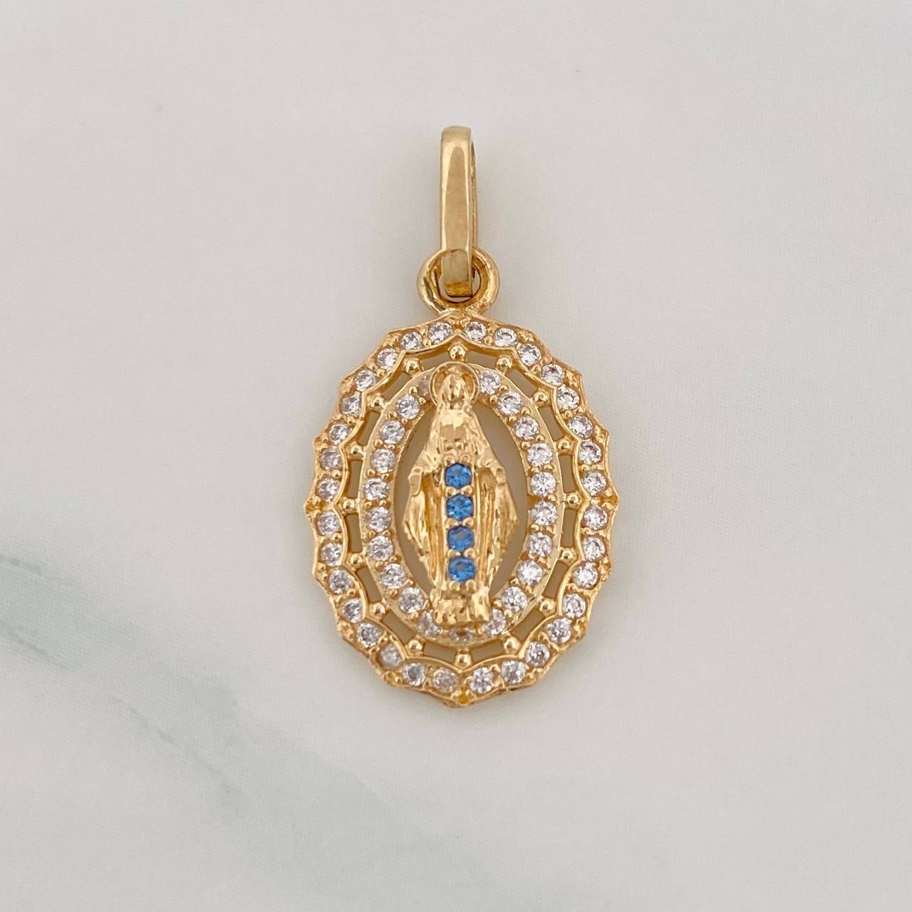 Dije Medalla Virgen Milagrosa 1.5g / 2.2cm Oro Amarillo 18K